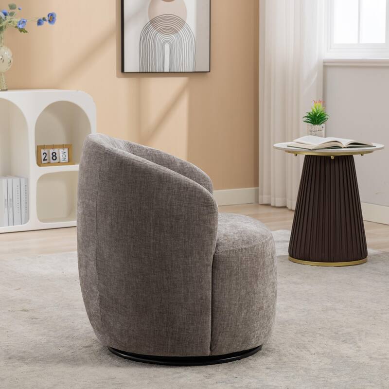 Armchair with black powder coated metal ring
