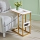 preview thumbnail 46 of 61, Javlergo Set of 2 C-Shaped Sofa Side Table, Small End Table for Living Room, Narrow Bedside/TV Tray Table