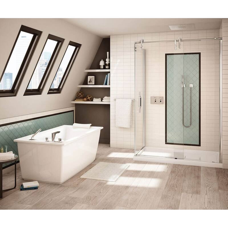 Maax Optik 60" Free Standing Acrylic Soaking Tub with Reversible Drain