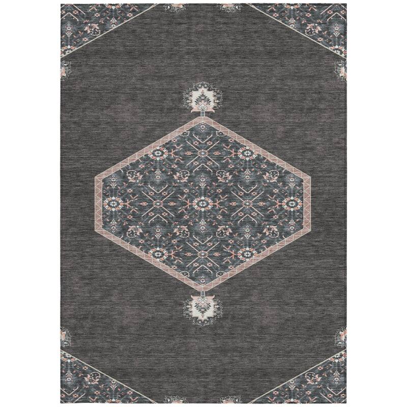 HomeRoots Oriental Traditional Rectangle Outdoor Rug
