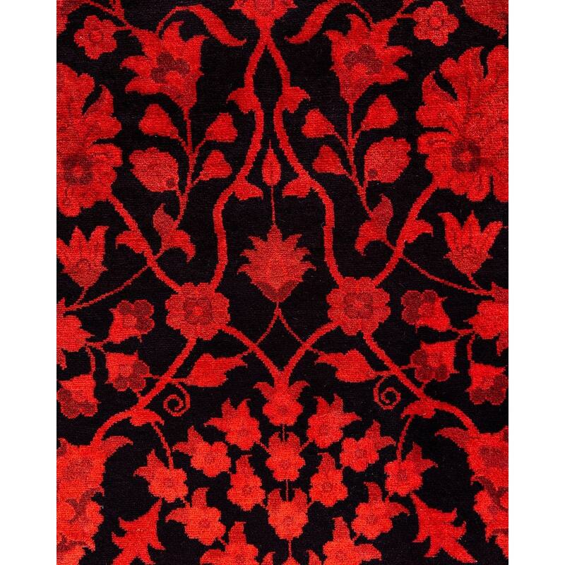 Contemporary Overdyed Wool Hand Knotted Area Rug - 4' 1" x 6' 4"