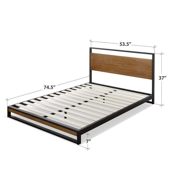 Priage by ZINUS Metal and Wood Platform Bed Frame