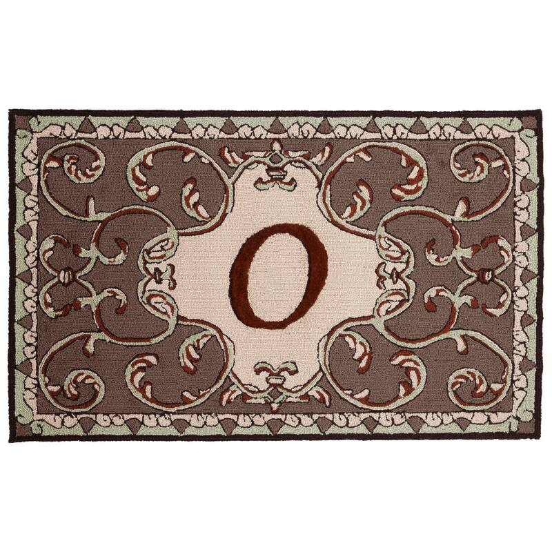 SAFAVIEH Hand-hooked Monogram J Mocha Rug