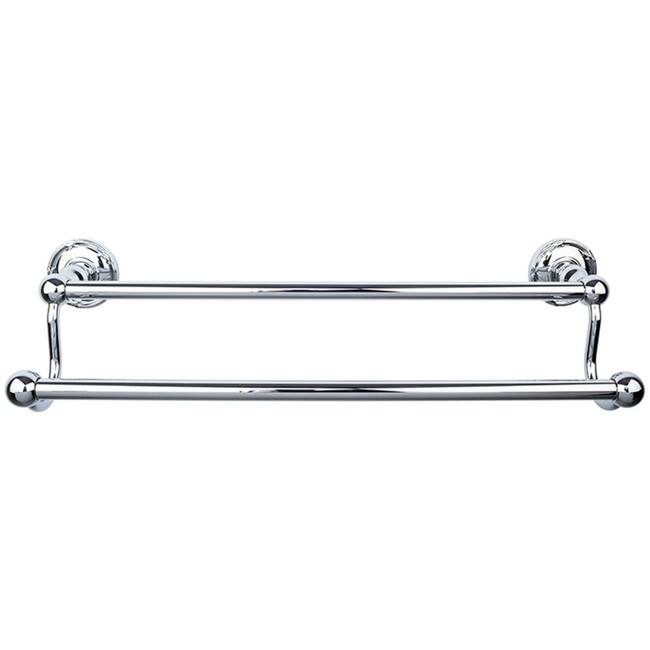 Top Knobs Edwardian Bath 30 Inch Double Towel Bar Ribbon Backplate - Polished Chrome