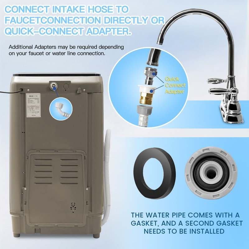 zoom 17 of undefined, Jeremy Cass Full-Automatic Washing Machine 17.7 lbs, Portable Compact Laundry Washer with Drain Pump