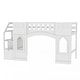 preview thumbnail 8 of 16, Twin Size Loft Bed with Storage Staircase and Window, White
