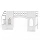 preview thumbnail 26 of 28, Twin Size Loft Bed with Storage Staircase and Window, Wood Twin Loft Bunk Bedframe w/Full-Length Guardrail, No Box Spring Needed