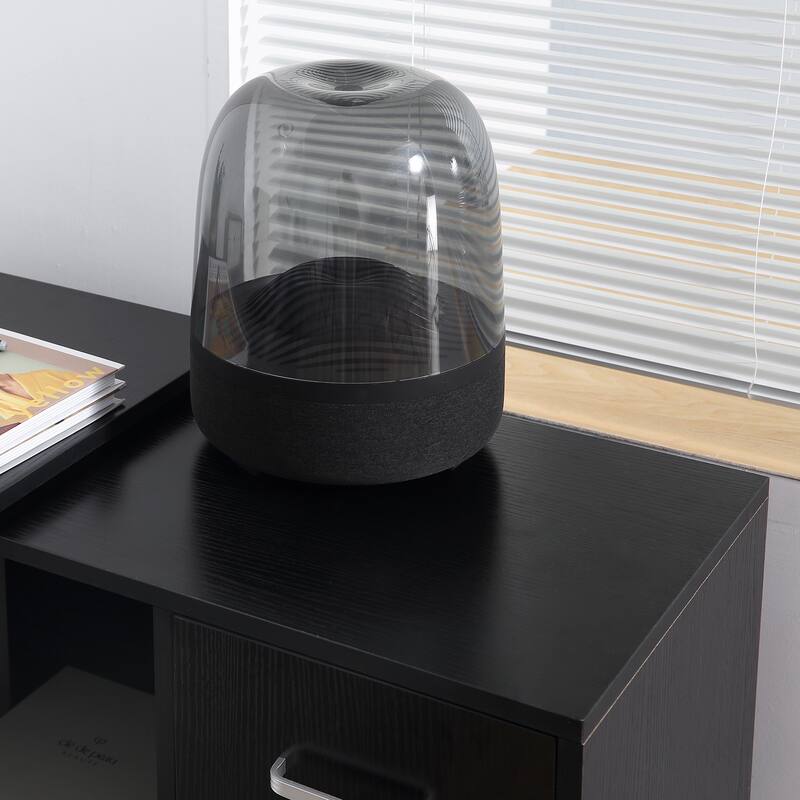 Adjustable L-Shaped Computer Desk with Storage Shelves,Drawer and Cabinet