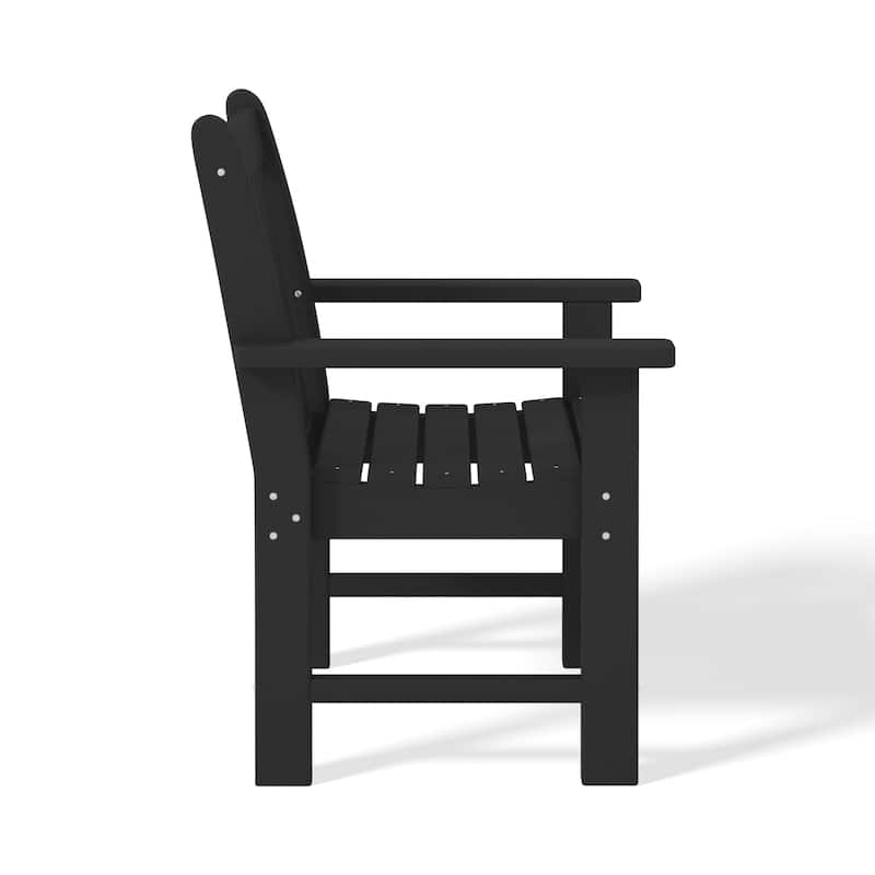 Laguna Poly 5-Piece Outdoor Patio Square Table Garden Arm Chairs Dining Set