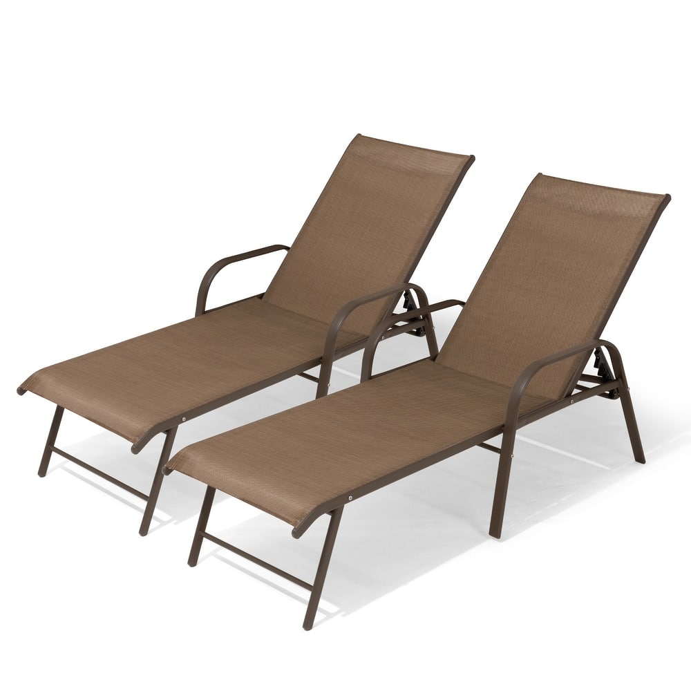 VredHom Outdoor Aluminum Adjustable Patio Chaise Lounge Chairs