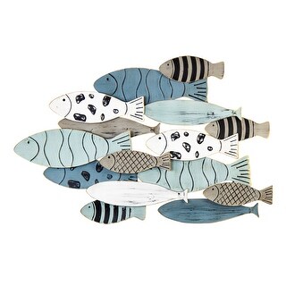 Stratton Home Decor Modern School of Fish Wall Decor - 34.85 X 1.57 X 23.25