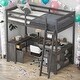 preview thumbnail 19 of 32, Full Size Loft Bed with U-shaped Desk,Drawers and Storage Shelves