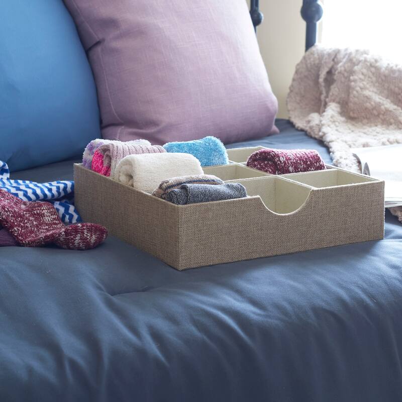 Household Essentials Drawer Organizer Tray with Fabric Cover - 12.0"L x 12.0"W x 3.0"H