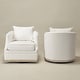 preview thumbnail 4 of 10, KINWELL 31" Wide Linen Fabric Upholstered Swivel Barrel Accent Chair
