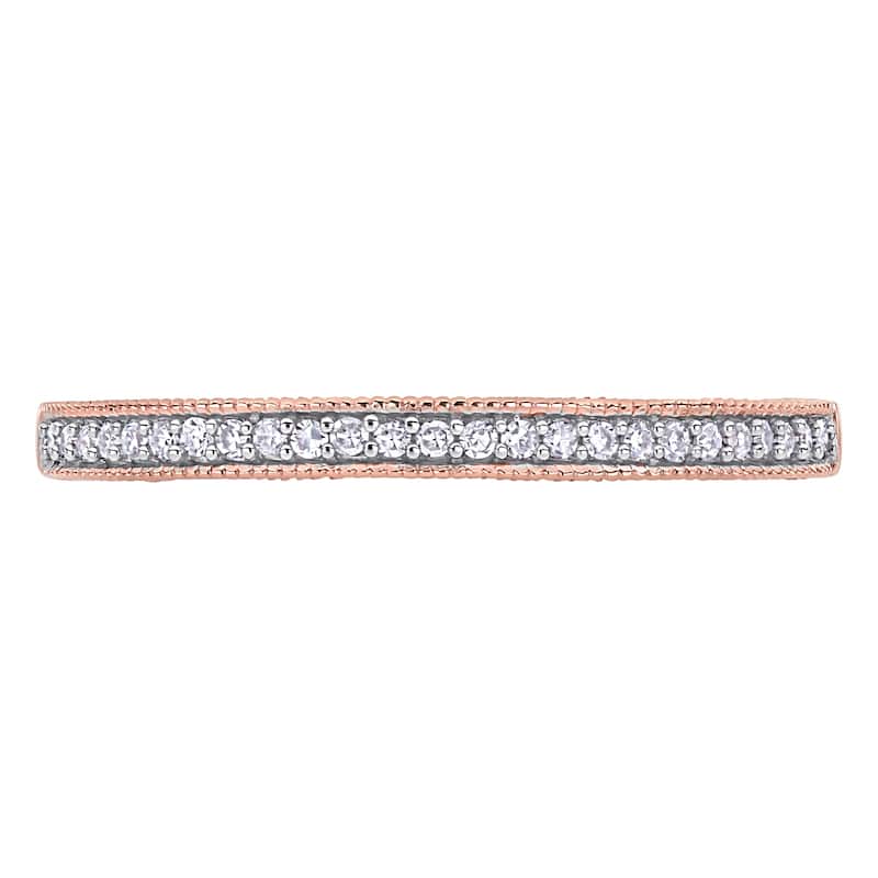 Miadora 10k Rose Gold 1/10ct TDW Diamond Stackable Anniversary Band