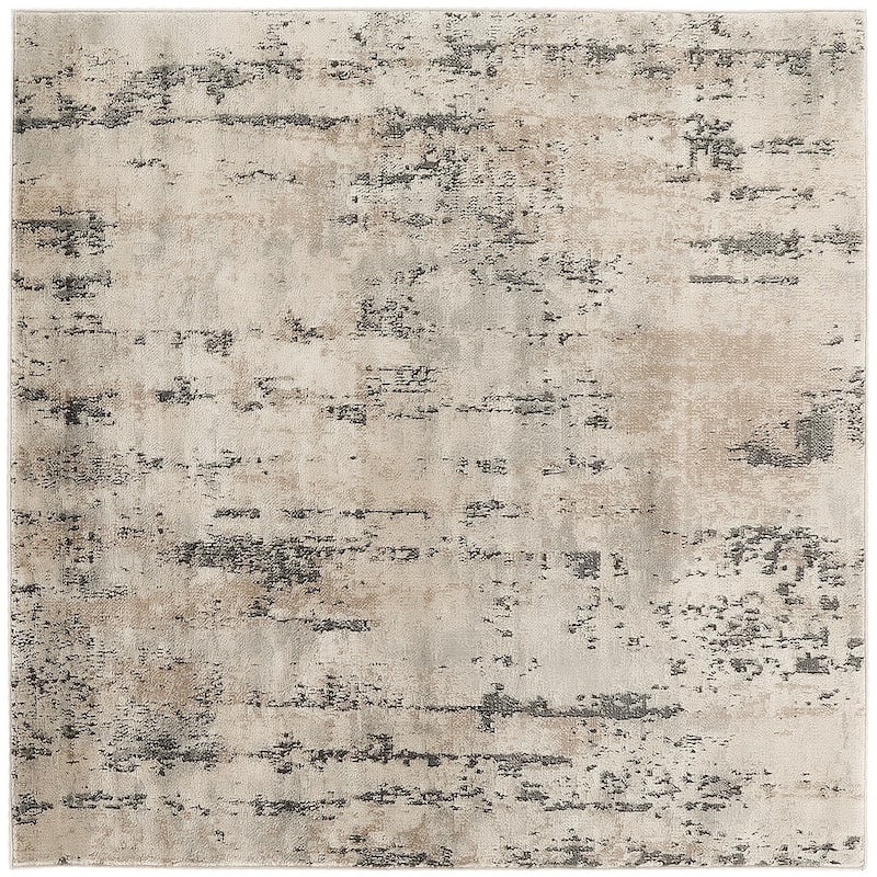 Makos Power Loomed Geometric Abstract Modern Durable Area Rug By HomeRoots - 48' X '48' X '0.32