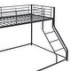 preview thumbnail 4 of 9, Industrial Modern Metal Floor Bunk Bed, Twin XL over Queen, Sturdy Construction & Safety Guaranteed, Black