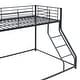 preview thumbnail 4 of 9, Twin XL over Queen Metal Floor Bunk Bed, Black