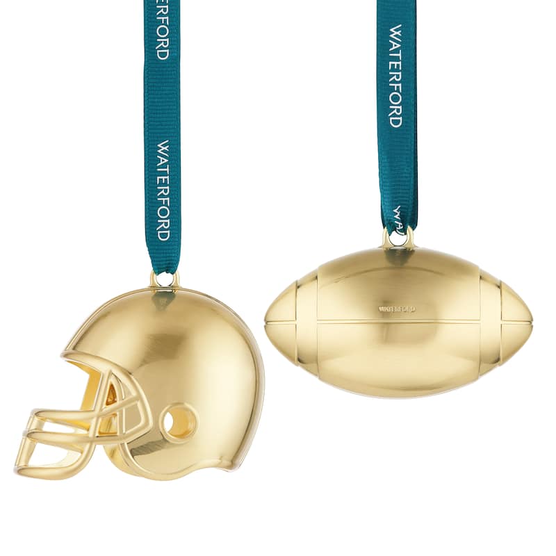 Waterford Football & Football Helmet Ornament, Set of 2