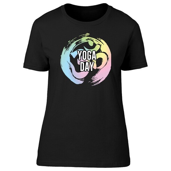 Yoga Day Watercolor Paint Brush Women's Red T-shirt