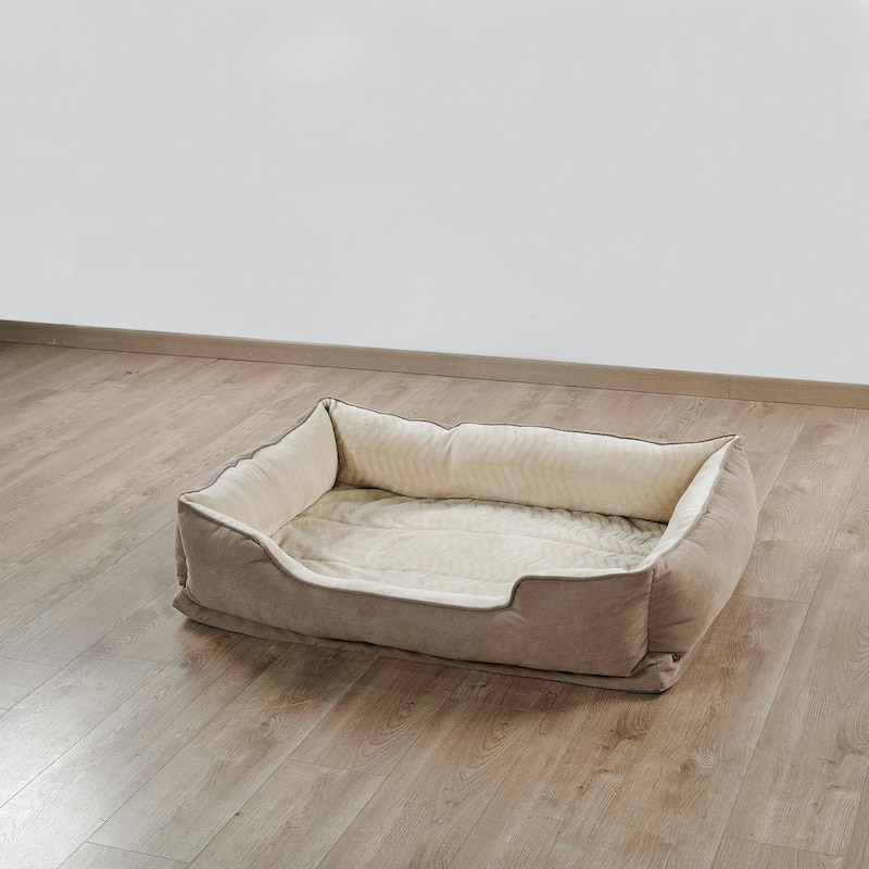 Soft Plush Bolstered Rectangle Dog Bed