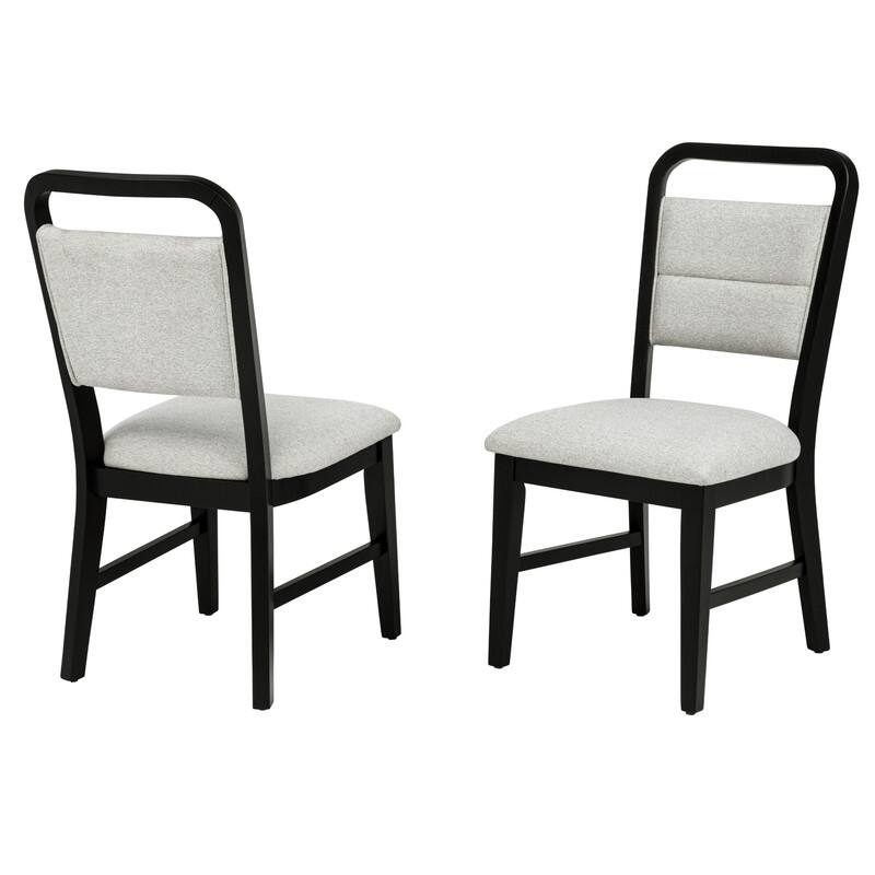 Best Master Furniture Artisa Velvet Black Wood Dining Chair (Set of 2) - Grey/Black