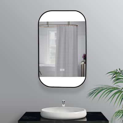 24" x 36" Rectangle Metal Frame LED Anti-fog Bathroom Wall Mirror