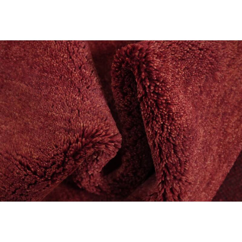 Hand Knotted Oriental 100% Wool Carpet Modern Solid Red Gabbeh Area Rug - 6' 0'' X 4' 0''