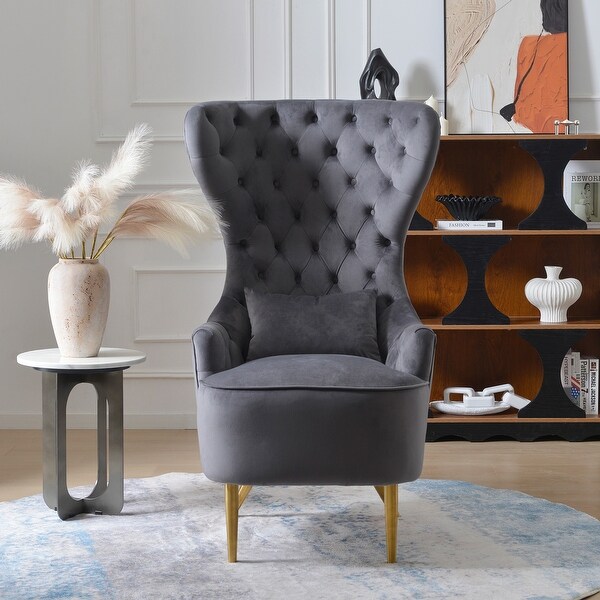 KINWELL Upholstered Tufted Velvet High Wingback Accent Chair On Sale Bed Bath Beyond 37284778
