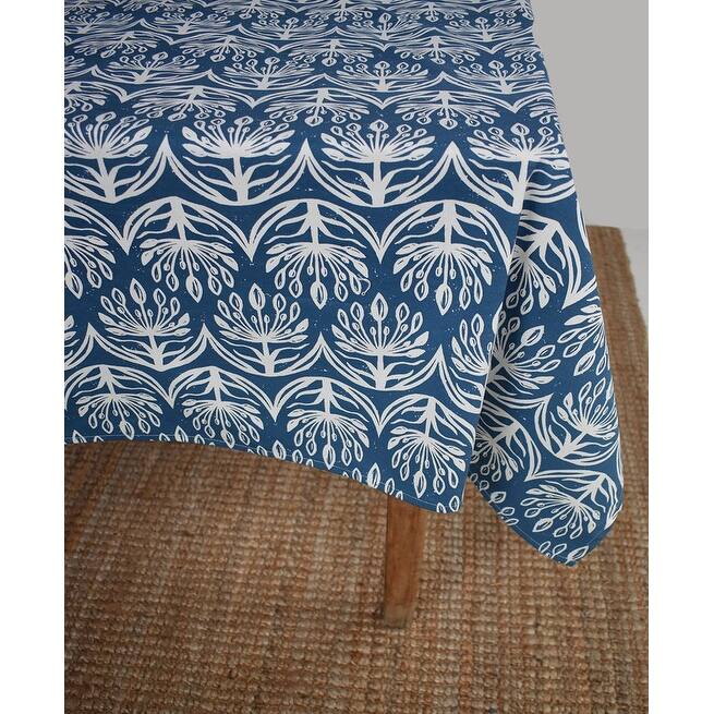 French Home Botanical 59" x 78" Tablecloth - Indigo