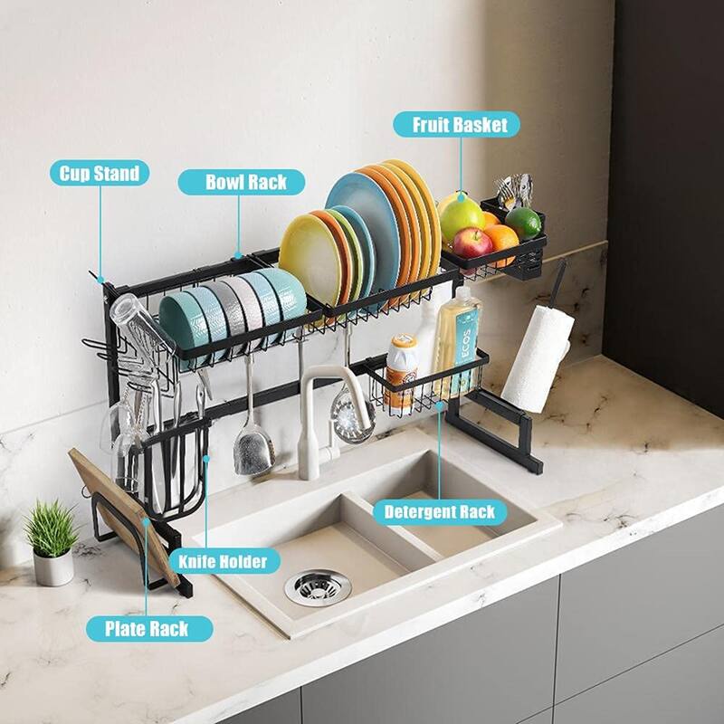 Adjustable Stainless Steel Over Sink Dish Drying Rack