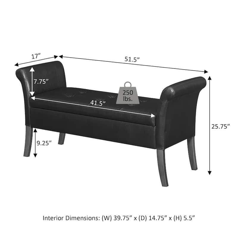 Convenience Concepts Designs4Comfort Garbo Entryway Storage Bench