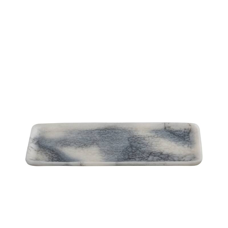 Grey Resin Rectangle Platter Set of 2