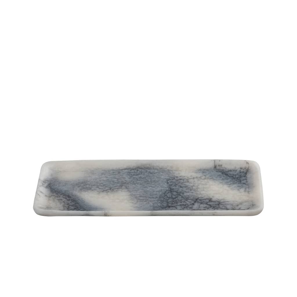 Grey Resin Rectangle Platter Set of 2