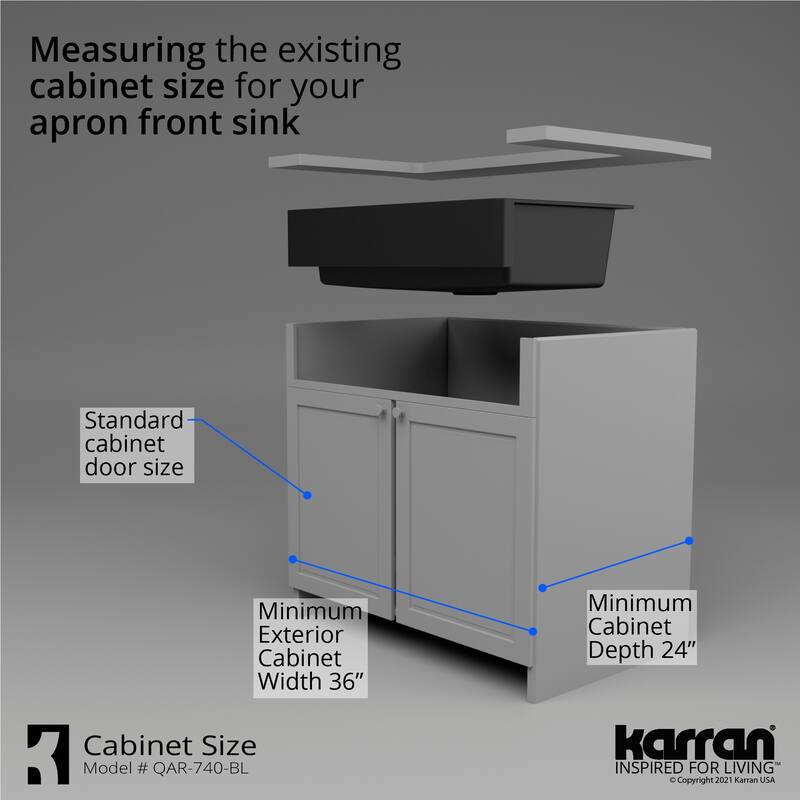 Karran Retrofit Apron Quartz Single Bowl Kitchen Sink