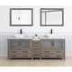 preview thumbnail 2 of 51, Vanity Art 84" Double Sink Bathroom Vanity Set with Engineered Marble Top and Free Mirrors Driftwood Gray