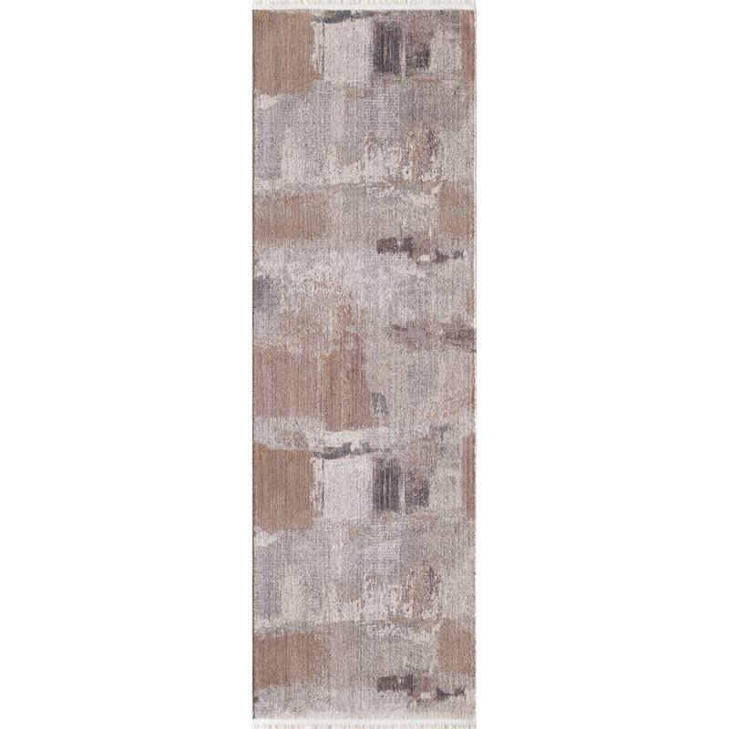 Domani Andrews Contemporary & Abstract in Blush Area Rug - 2'7" x 8' Runner