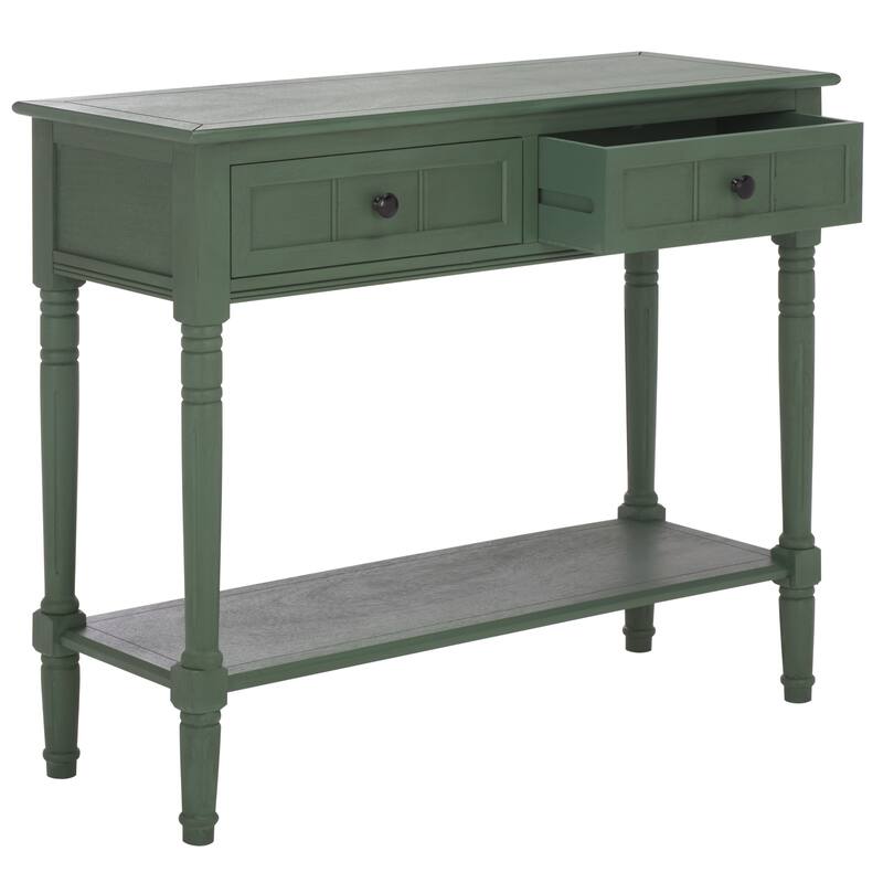 SAFAVIEH Camilla Grey 2-Drawer Console Table - 35.8" x 13.8" x 29.5" - 36"W x 14"D x 30"H