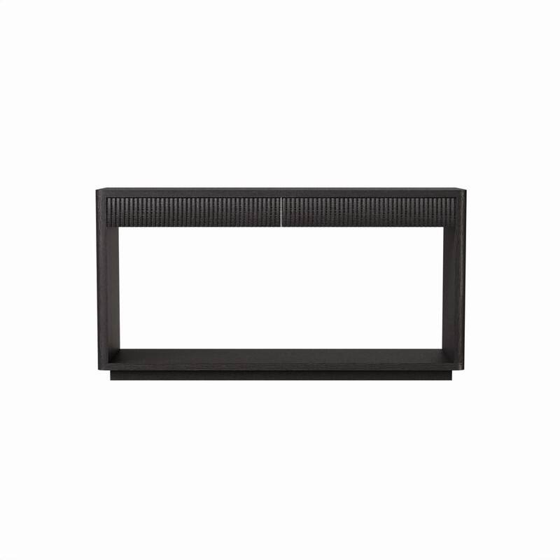 Modern 60-Inch Fluted Console Table with 2 Drawers for Living Room and Hallway Furniture Storage