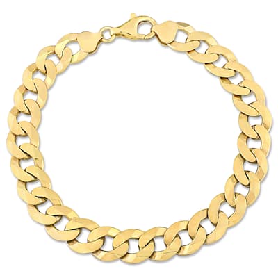Miadora 18kt Yellow Gold Plated Sterling Silver Curb Chain Men's Bracelet