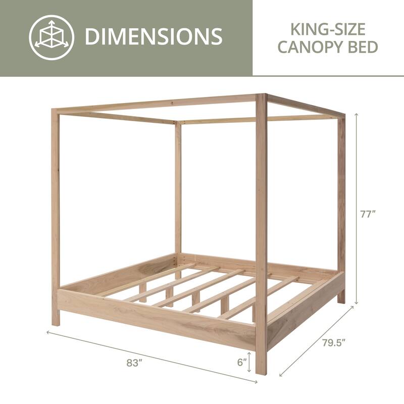 King Size Bed Platform Bed - Solid Wood Bed Frame - Modern Minimalist Design
