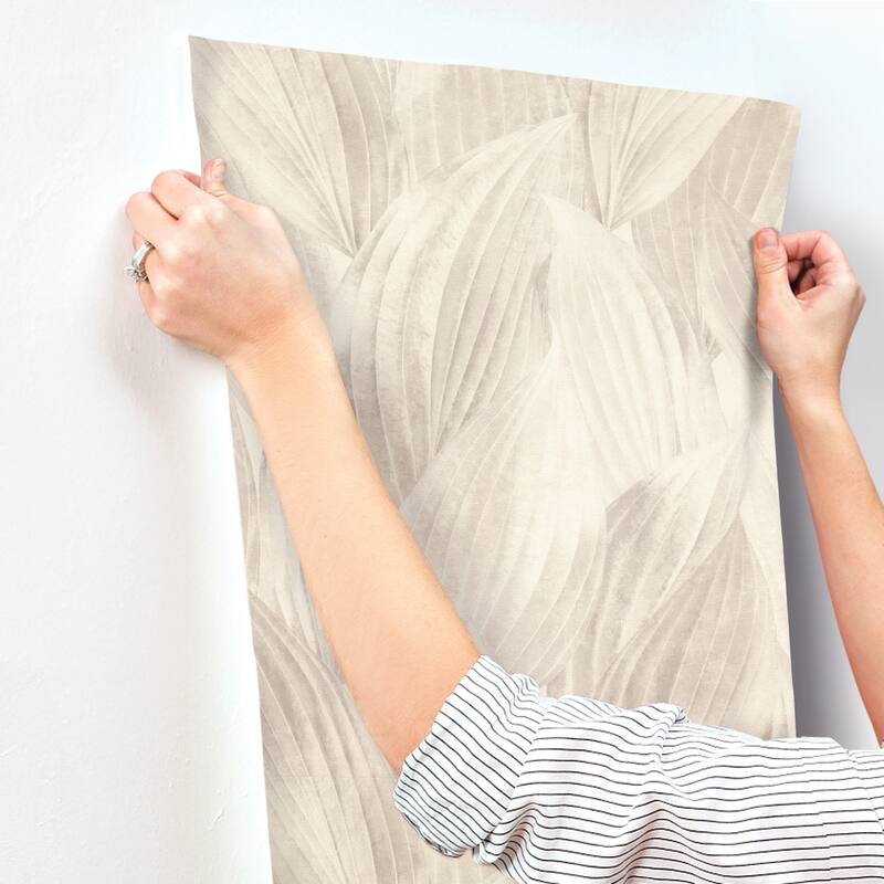 A-Street Prints Melora Light Grey Leaf Wallpaper