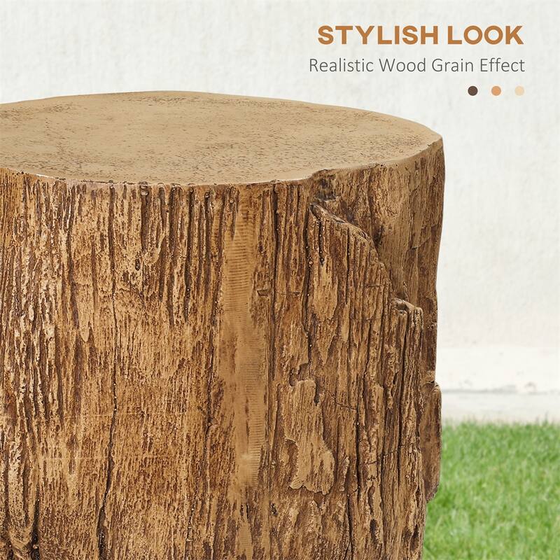 Tree Stump Shape Side Table with Adjustable Foot Pads
