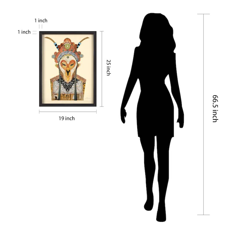 "Beijing Opera Mask 1" Alex Zeng's dimensional collage, under glass & a black shadow box frame