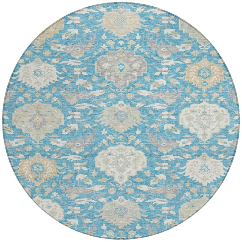 HomeRoots Damask Traditional Rectangle Outdoor Rug