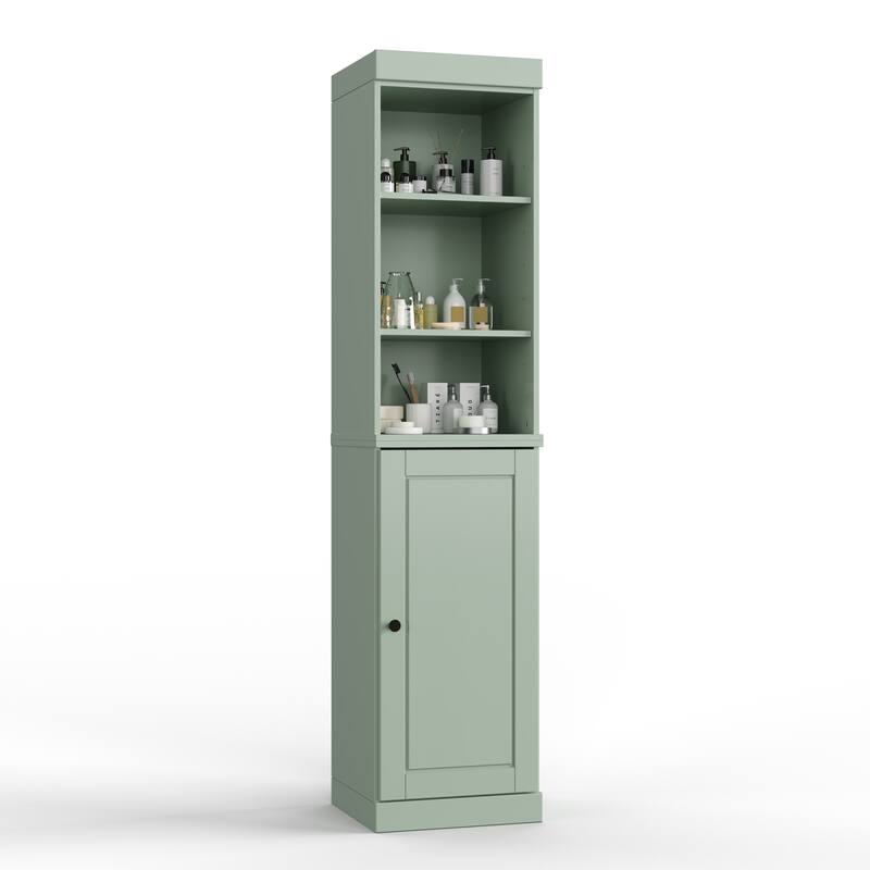 Palace Imports 100% Solid Wood 16.5" Bathroom Storage Cabinet with Solid Doors and Adjustable Shelves