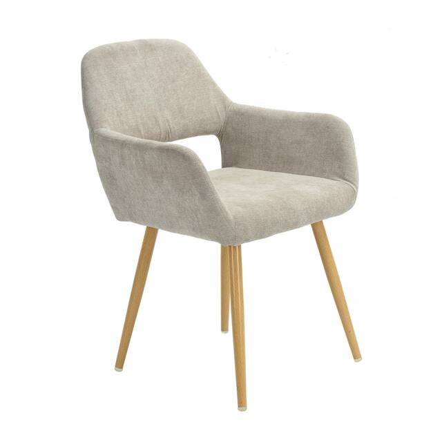 Carson Carrington Saimovaara Keyhole Back Upholstered Dining Arm chairs (Set of 2) - N/A - Beige