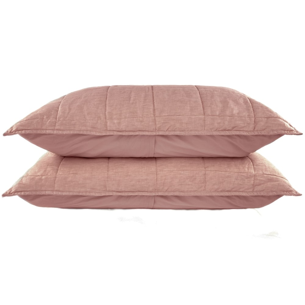 French Linen Quilted Sham Set by BOKSER HOME