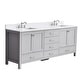preview thumbnail 1 of 8, PROOX 84 inch Freestanding Bath Vanities with Culture Marble Top Undermount Sink - 84" W x 22" D Grey