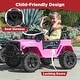 preview thumbnail 4 of 3, 12V Kids Ride On Truck with Remote Control, Spring Suspension - Pink